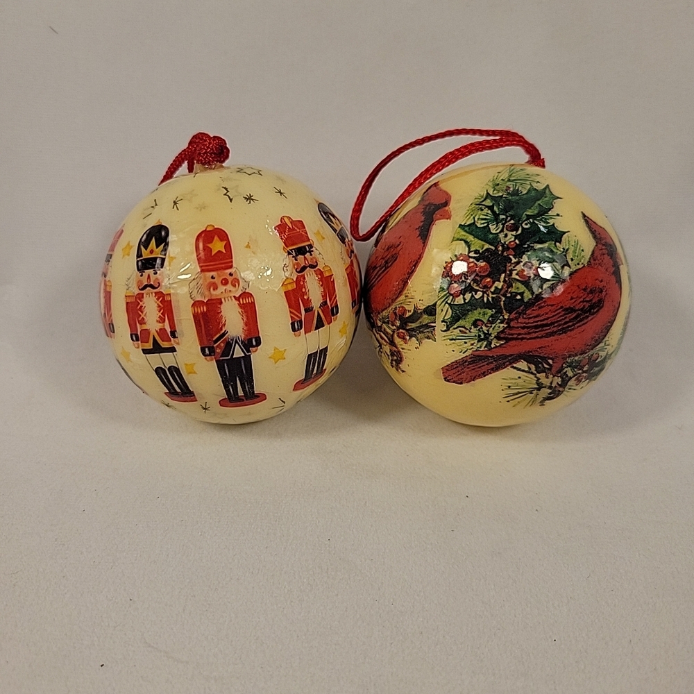 Two Vintage Paper Mache For Gisela Graham Ornaments.